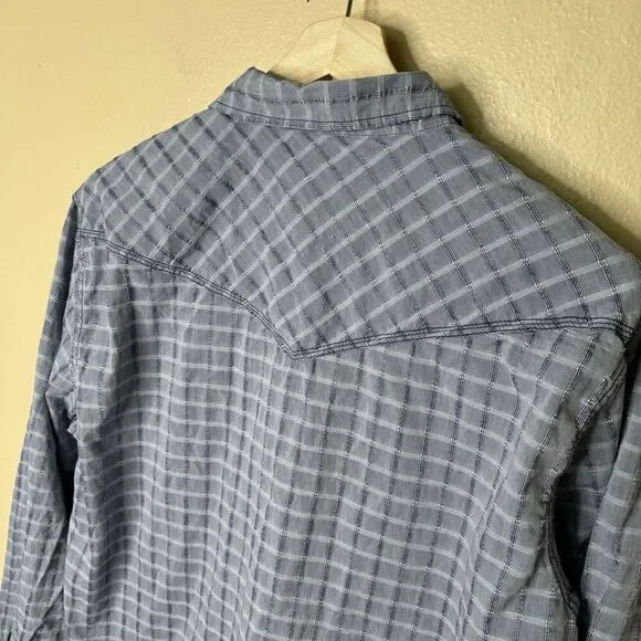 Moon Shine Spirit Shirt Mens XL Button Up Pearl Snap Long Sleeve Western Plaid - Picture 12 of 14